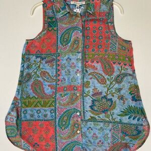 New! Rose & Olive Multicolor Paisley Blouse